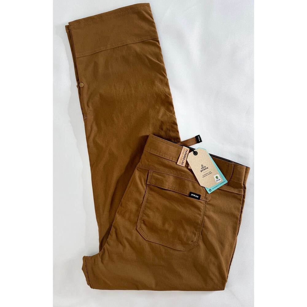 Prana Mens Tech Pant Stretch Zion II 40x32 Slim Tapered Leg Sepia/ Rust NWT $95
